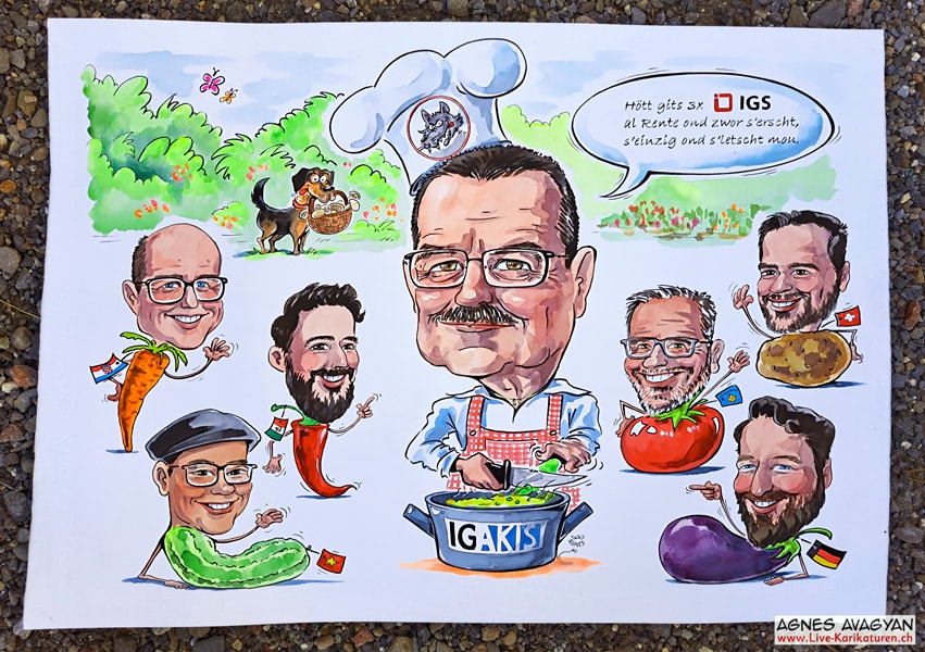 1288, Agnes Karikaturen, Alleinunterhalter, Armenian Artist from Yerevan, Bild, Cartoon, Clipart, Comic, Comiczeichner, Entertainer, Firmenevent, Geburtstag, Geschaeftsessen, Geschäftsanlass*, Geschenkidee, Hochzeit, Illustration, image painting, JUBILAE